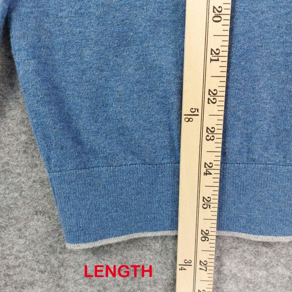 Armani Exchange Sweater Mens Large Heather Blue V-Neck Cotton Cashmere Pullover - Picture 5 of 9